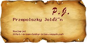 Przepolszky Jolán névjegykártya