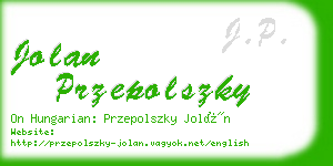 jolan przepolszky business card